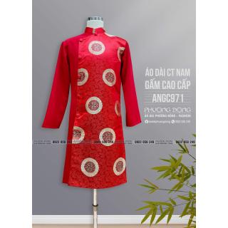 Áo Dài Cách Tân Nam Gấm Và Phối Gấm ANGC971